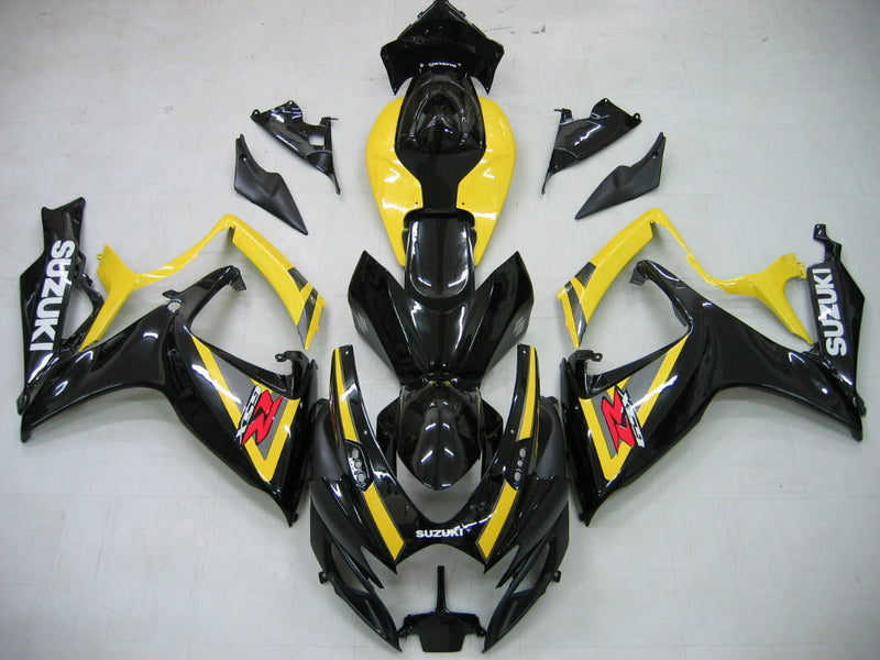 Carenados 2006-2007 Suzuki GSXR 600 750 Negro y Amarillo GSXR Racing Generic