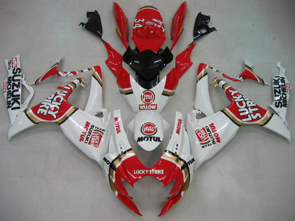 Carenagens 2006-2007 Suzuki GSXR 600 750 Branco Vermelho Lucky Strike Racing Genérico