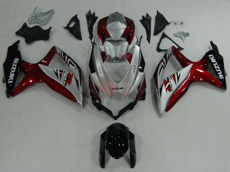 Owiewki 2008-2010 Suzuki GSXR 600 750 Srebrny Czerwony GSXR Generic