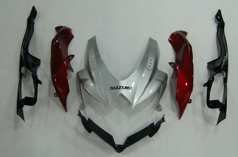 Carenados 2008-2010 Suzuki GSXR 600 750 Plata Rojo GSXR Racing Genérico