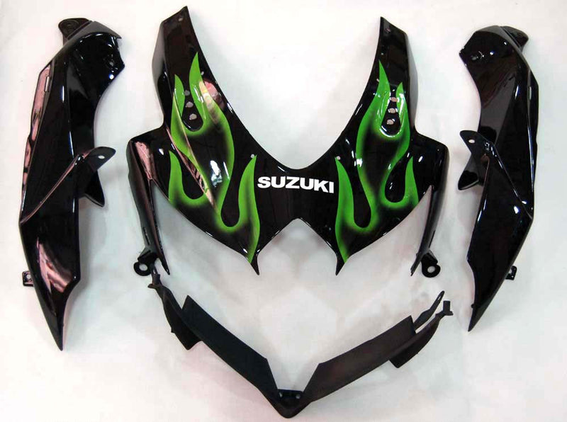 Carenados 2008-2010 Suzuki GSXR 600 750 Negro y Verde Llama GSXR Genérico