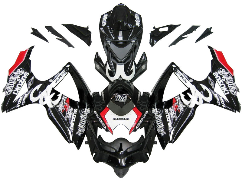 Fairings 2008-2010 Suzuki GSXR 600 750 Svart Röd Relentless Racing Generic