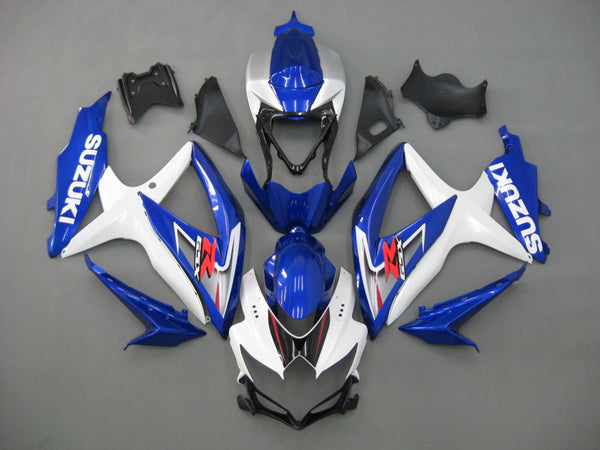 Carenagens 2008-2010 Suzuki GSXR 600 750 Branco e Azul GSXR Genérico