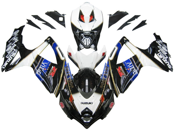 Owiewki 2008-2010 Suzuki GSXR 600 750 Czarno-białe Suzuki Racing Generic