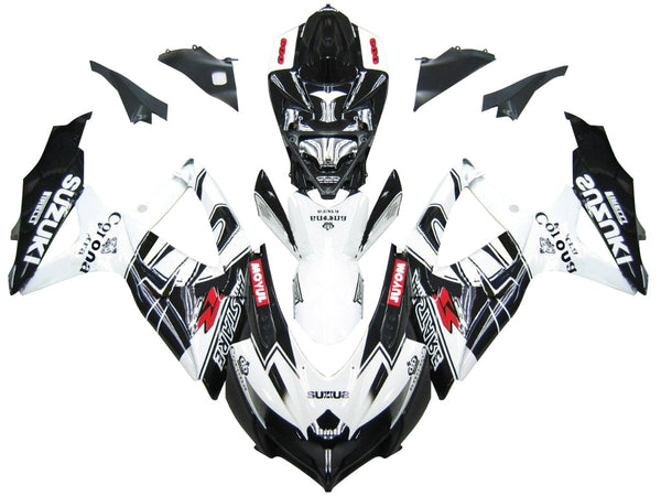 Carenados 2008-2010 Suzuki GSXR 600 750 Negro Blanco Alstare Corona Genérico