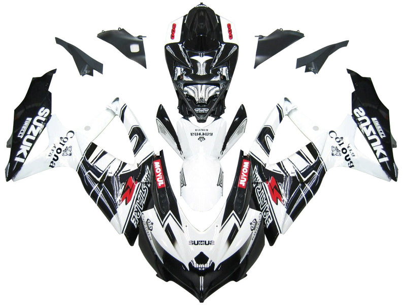 For GSXR 600/750 2008-2009 Bodywork Fairing Black ABS Injection Molded Plastics Set