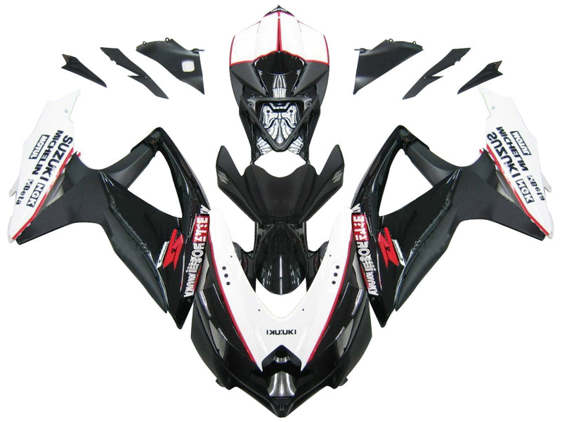 For GSXR 600/750 2008-2009 Bodywork Fairing Black ABS Injection Molded Plastics Set