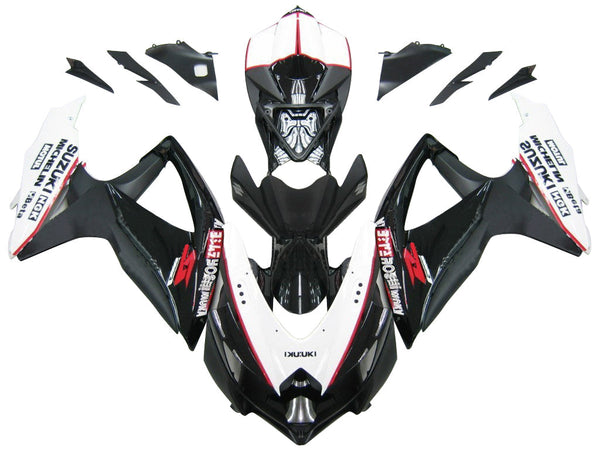 Fairings 2008-2010 Suzuki GSXR 600 750 Svart Vit GSXR Generic