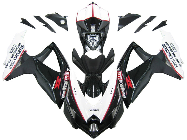 Fairings 2008-2010 Suzuki GSXR 600 750 Svart Vit GSXR Racing Generic