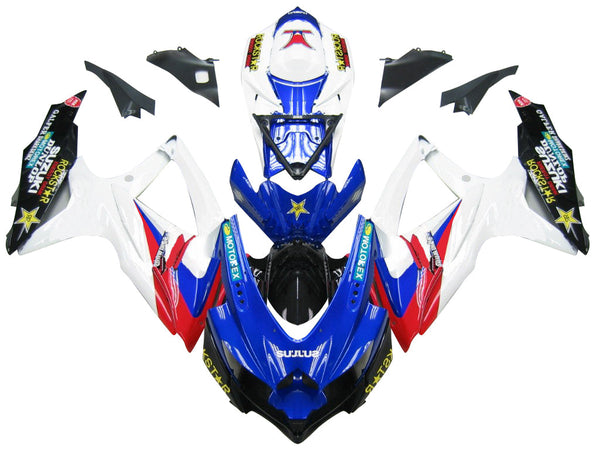 Carenagens 2008-2010 Suzuki GSXR 600 750 Azul Vermelho Branco GSXR Genérico