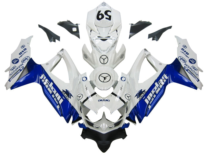 For GSXR 600/750 2008-2009 Bodywork Fairing Blue ABS Injection Molded Plastics Set