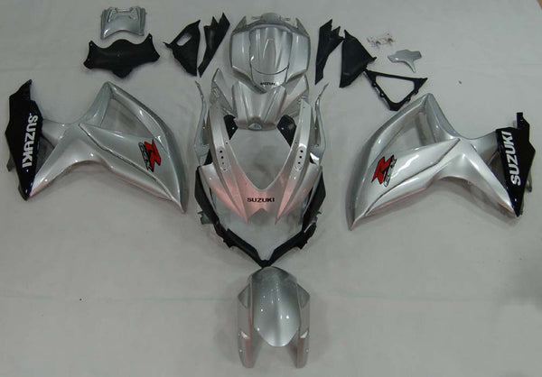 Fairings 2008-2010 Suzuki GSXR 600 750 Silver Black GSXR Racing Generic