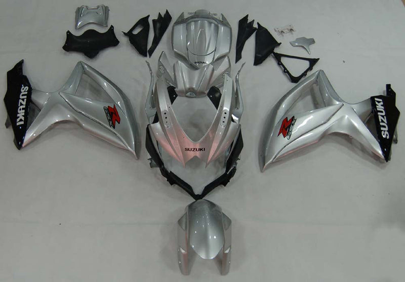 Fairings 2008-2010 Suzuki GSXR 600 750 Silver Black GSXR Generic