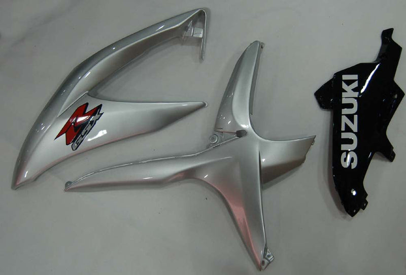 Fairings 2008-2010 Suzuki GSXR 600 750 Sølv Svart GSXR Generisk