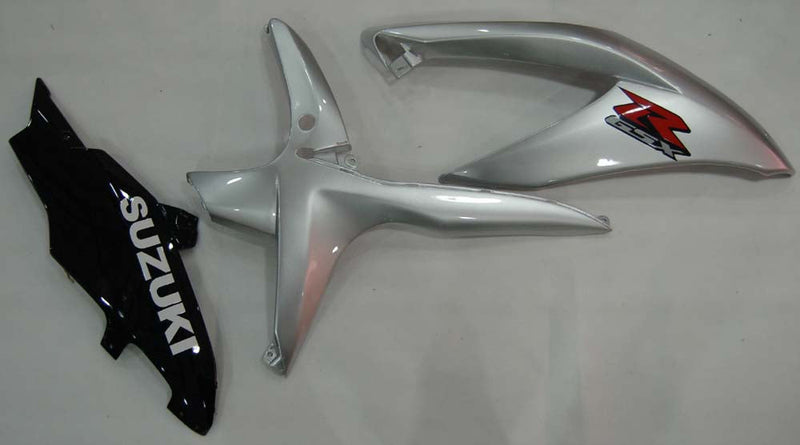 Fairings 2008-2010 Suzuki GSXR 600 750 Sølv Svart GSXR Generisk