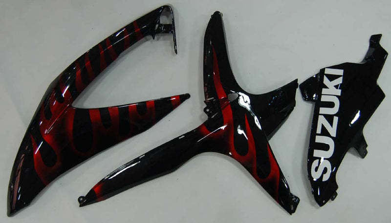 Fairings 2008-2010 Suzuki GSXR 600 750 Black & Red Flame Generic