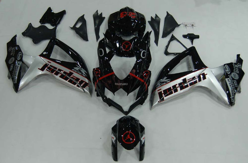 For GSXR 600/750 2008-2009 Bodywork Fairing Black ABS Injection Molded Plastics Set