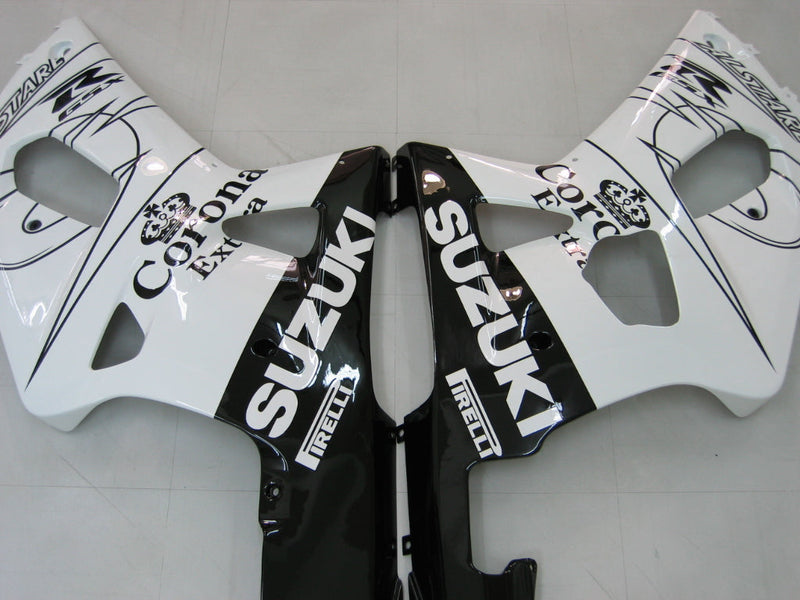 Carenados 2001-2003 Suzuki GSXR 750 Blanco Negro Alstare Corona Racing Genérico