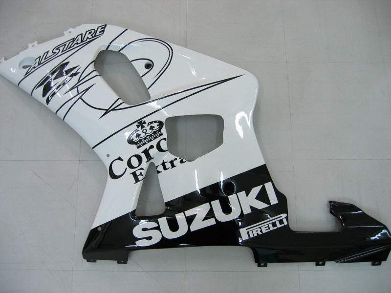 Carenagens 2001-2003 Suzuki GSXR 750 Branco Preto Alstare Corona Genérico