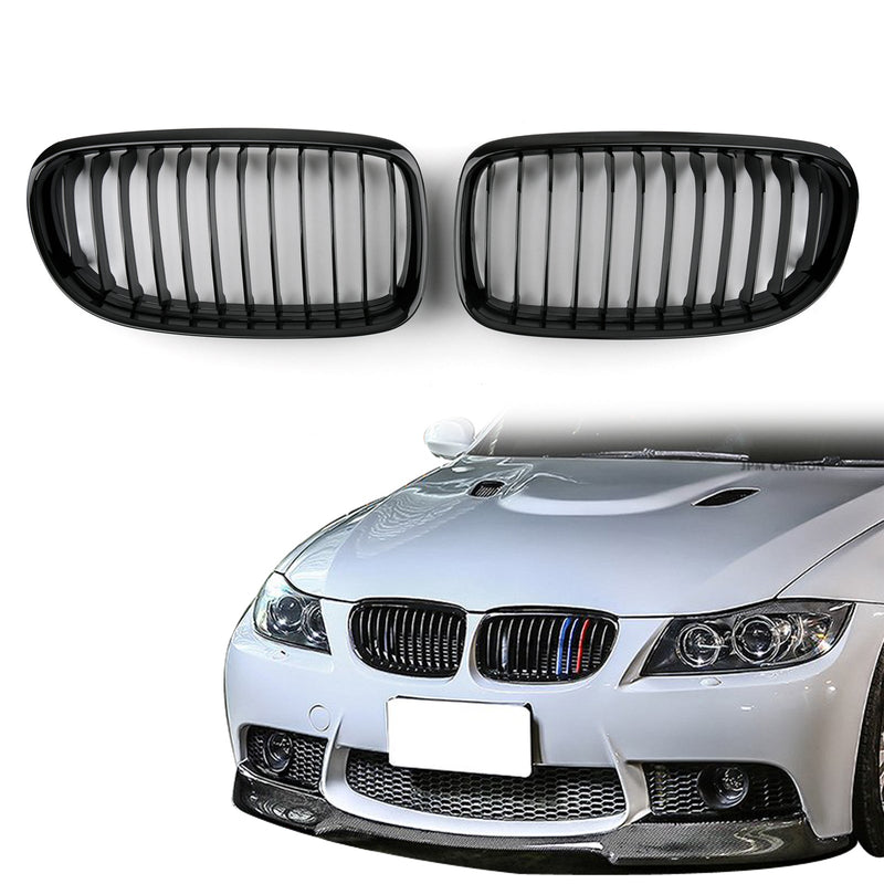 Matowy czarny przedni grill nerkowy Siatkowy nos grilla do BMW E90 E91 LCI (2009-2012) Generic