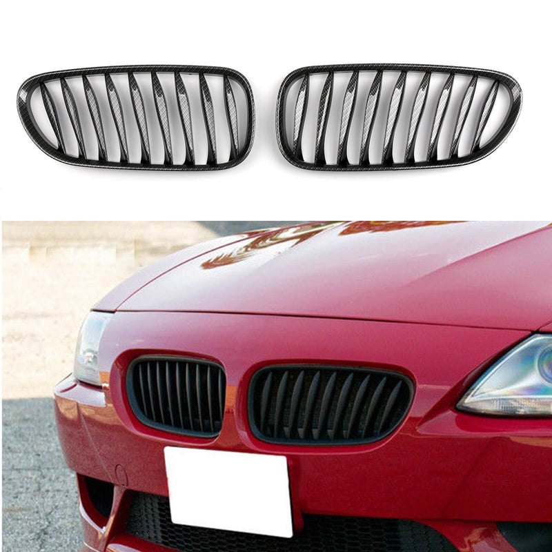 BMW Radiatorgitter 2x Frontstøtfanger Sport Nyre Grill for BMW Z4 E85 E86 2003-2008 Generisk