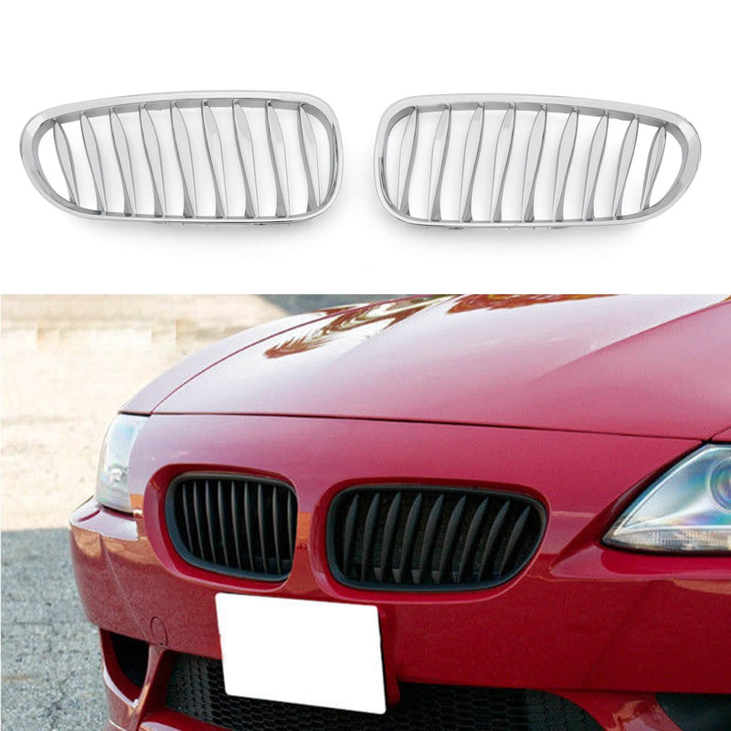 BMW Radiatorgitter 2x Frontstøtfanger Sport Nyre Grill for BMW Z4 E85 E86 2003-2008 Generisk