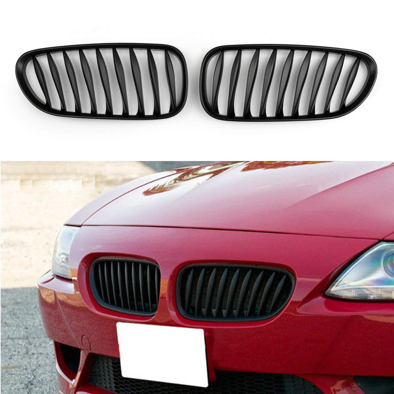 BMW Radiatorgitter 2x Frontstøtfanger Sport Nyre Grill for BMW Z4 E85 E86 2003-2008 Generisk