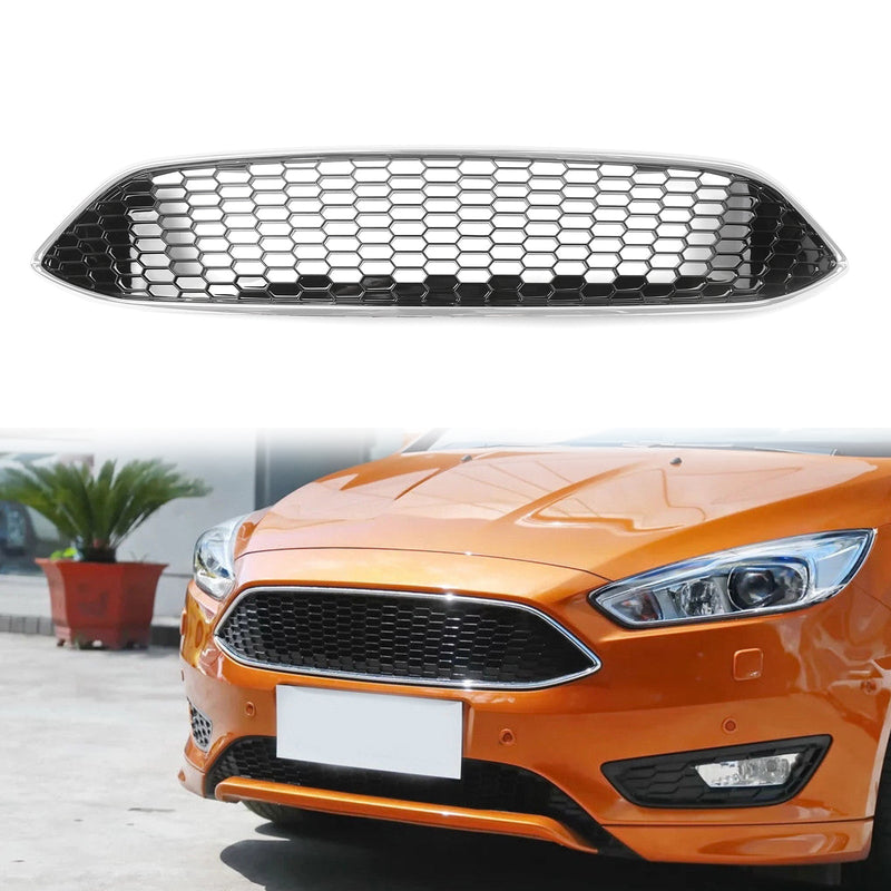 Främre stötfångargrill ABS blank svart bikakemönster för Ford Focus (2015-16) Generic