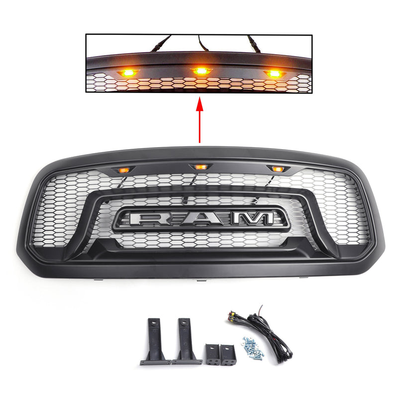 Ram 1500 2013-2018 Grill ABS Zderzak o strukturze plastra miodu Siatka grillowa Rebel Style BLK Generic