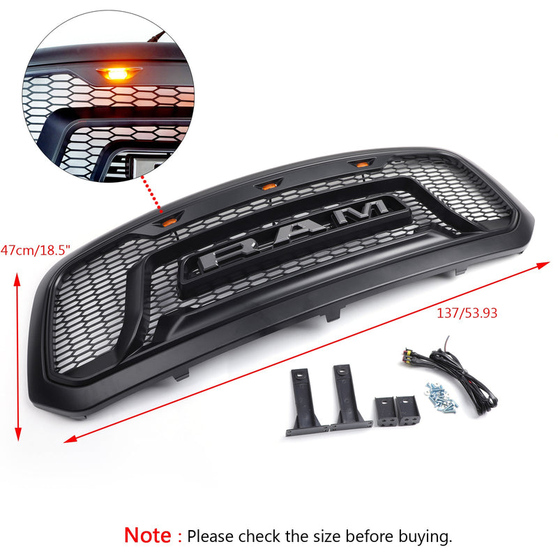 Ram 1500 2013-2018 Grill ABS Zderzak o strukturze plastra miodu Siatka grillowa Rebel Style BLK Generic