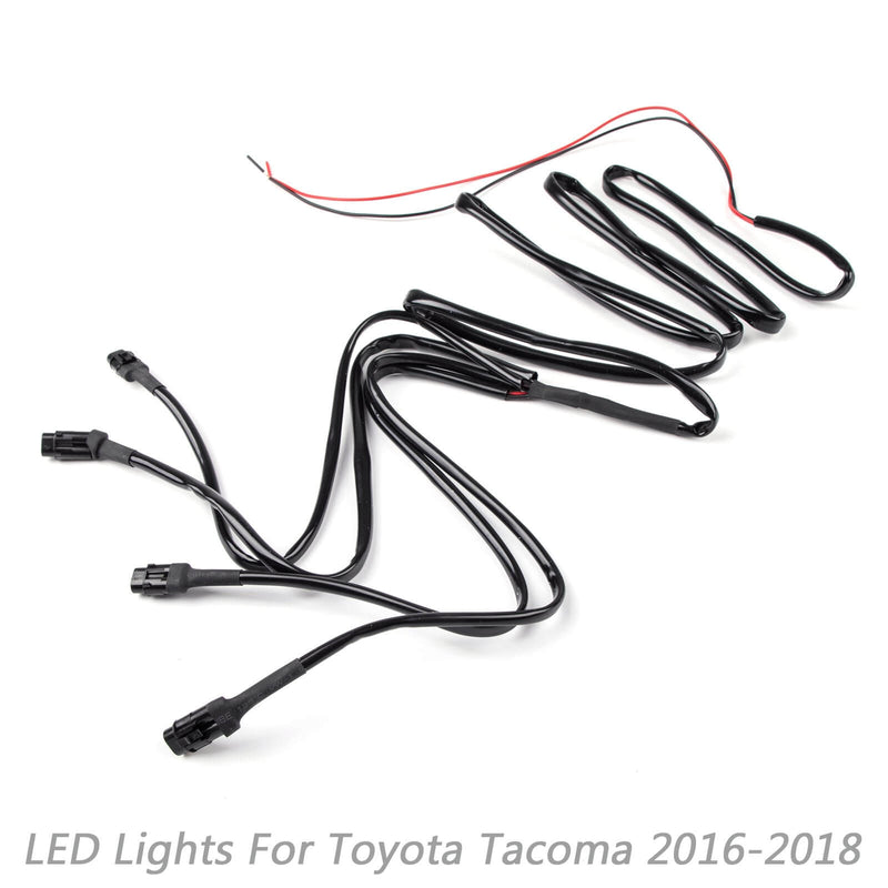 Tacoma 2016-2020 Toyota 4st främre stötfångare huv Grill utbytesgaller LED-ljussats Generic