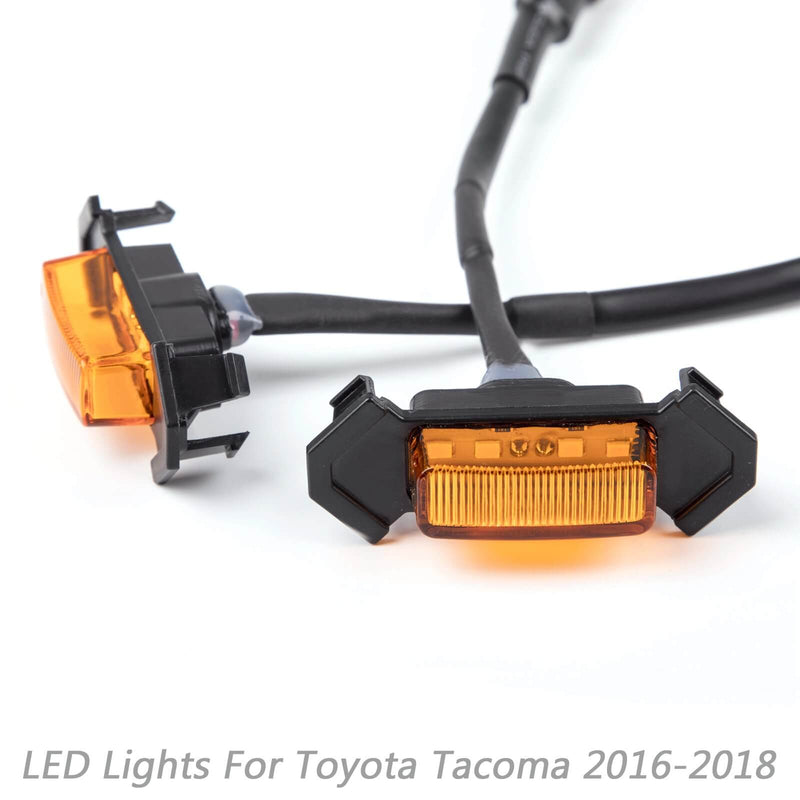 Tacoma 2016-2020 Toyota 4st främre stötfångare huv Grill utbytesgaller LED-ljussats Generic