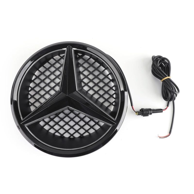 Auto-Kühlergrill mit LED-Emblem, kompatibel mit BENZ W204 C300 C350 2008 2009 2010 2011 2012 2013 2014, schwarz, generisch