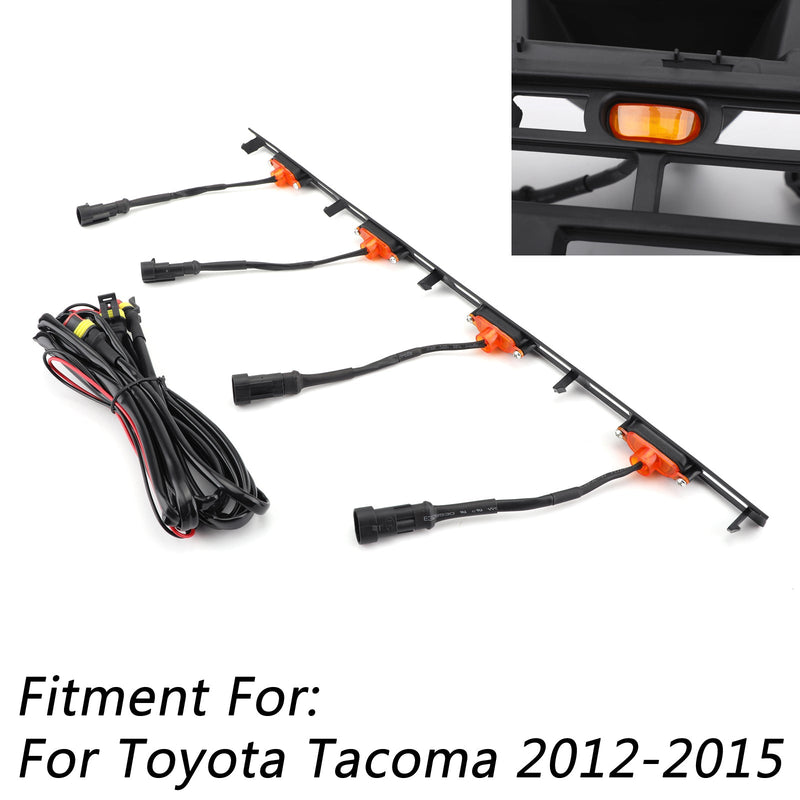 Tacoma 2012-2015 Toyota 4X Front Bumper Hette Grill erstatningsgrill LED-lys Generisk