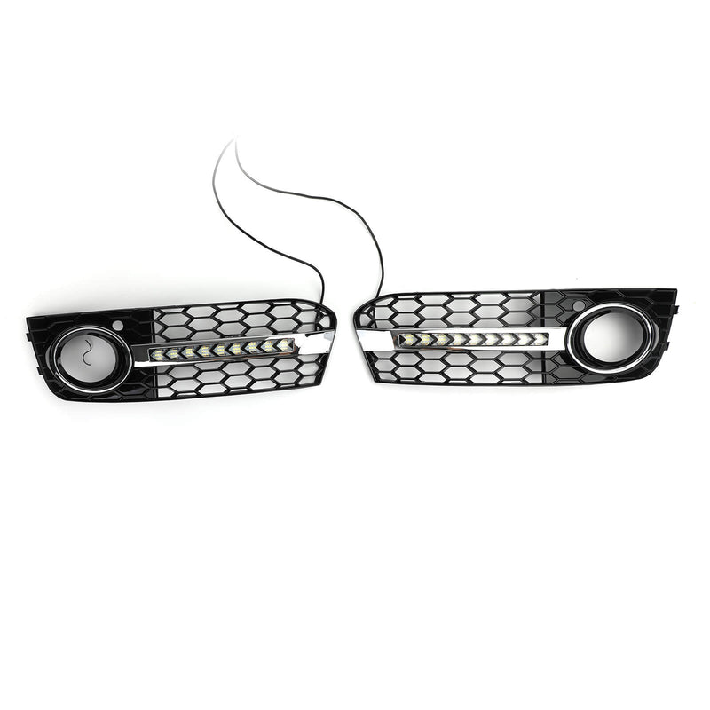 Luz LED antiniebla con rejilla de panal, señal de giro DRL para Audi A4 B8 09-11 genérico