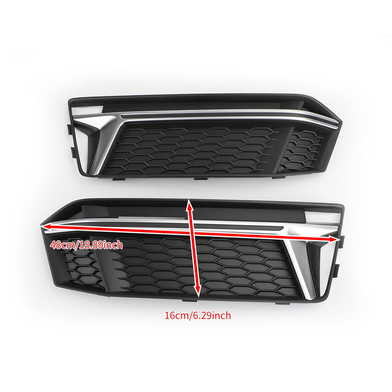 1 par de cubiertas de luz antiniebla para radiador, parrilla cromada para Audi S4 S-Line B9 2016-2018 genérico