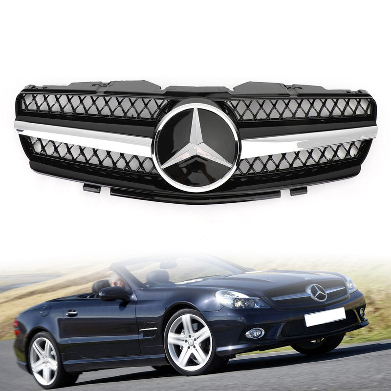 Sort erstatningsgrill for R230 SL500 SL600 2003-2006 Mercedes