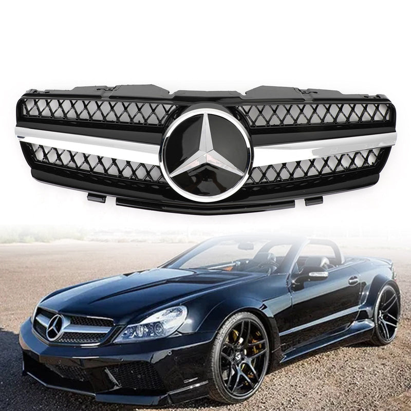 Svart utbytesgrill för R230 SL500 SL600 2003-2006 Mercedes