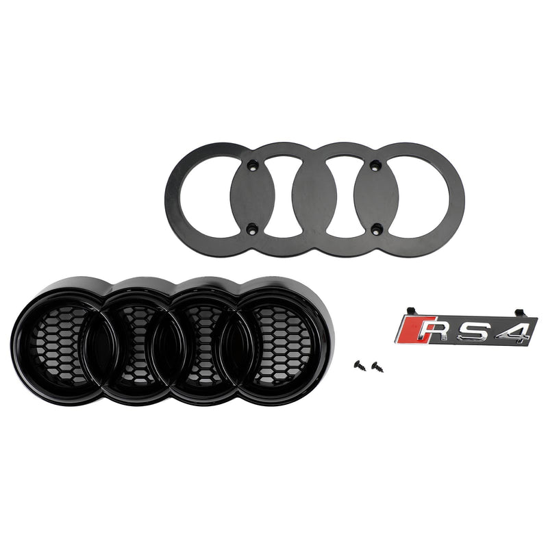 Glanssvart RS4-stil frontstøtfangergrill for Audi A4 S4 2013-2016