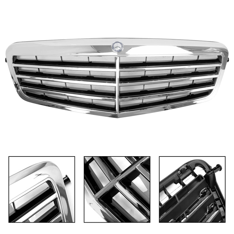 Pasuje do mercedes-benz klasy E W212 E350 E550 2010-2013 chromowany przedni grill