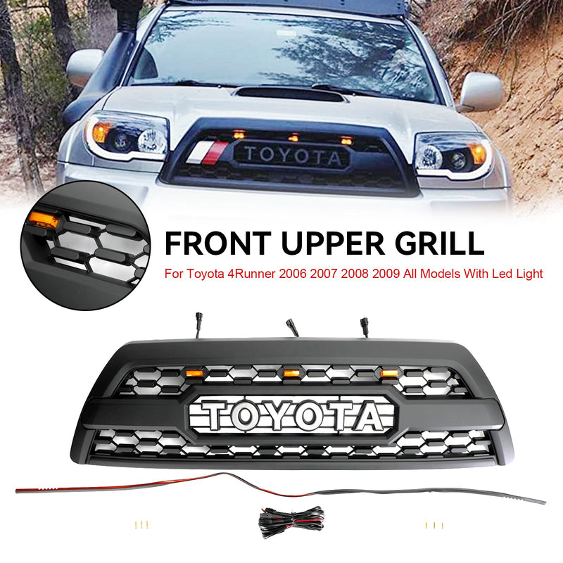 Toyota 4Runner 2006-2009 TRD PRO Style etupuskurin säleikkö LEDillä