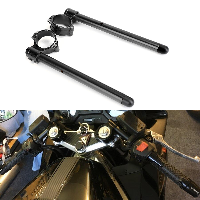 Cafe Racer CNC 7/8-styre Racing Justerbar 50 mm Clip-On Gaffel Motorsykkel Generisk