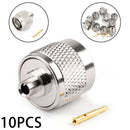 10st N Lödkontakt Hane RF-kontakt Löd för halvstyv 141 tum, RG402, rak