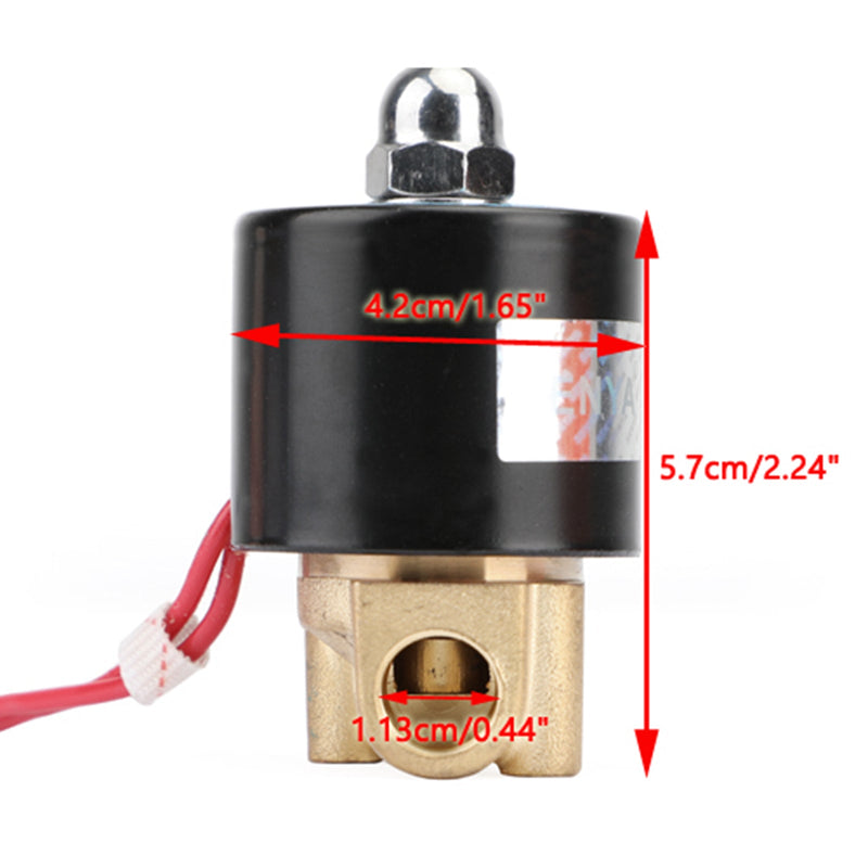 1/4" DC 12 V, mosiądz, normalnie zamknięty, elektryczny zawór elektromagnetyczny BSP Gaz, Woda Powietrze N/C