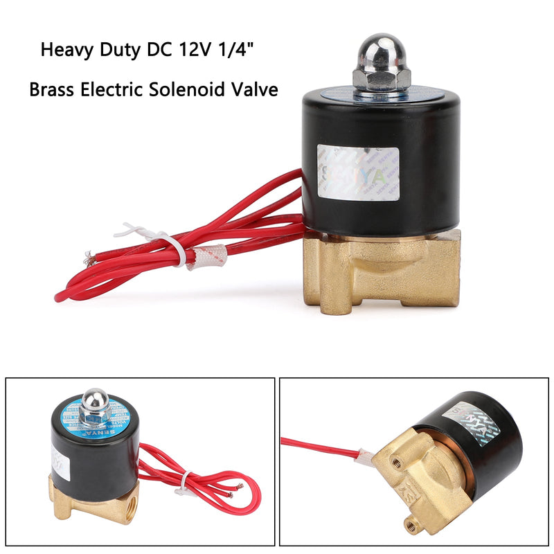 1/4" AC 220 V Mosiądz Normalnie zamknięty Elektryczny zawór elektromagnetyczny BSP Gaz Woda Powietrze N/C