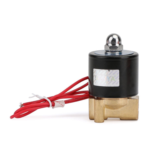 Válvula Solenoide eléctrica normalmente cerrada de latón, 1/4 "CA 220V, BSP, Gas, agua, aire, N/C