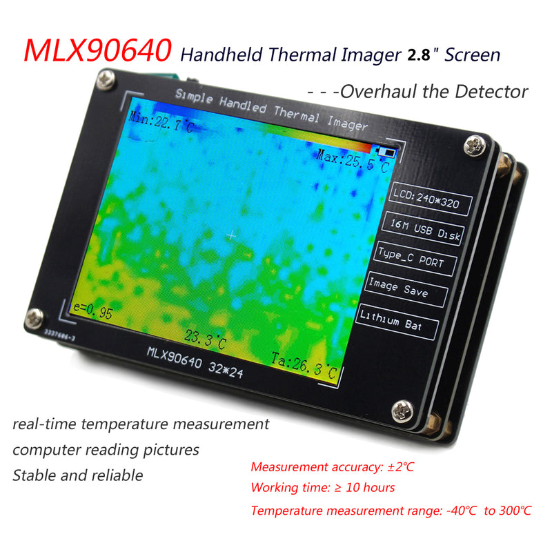 MLX90640 Kamera termowizyjna 2,8" Kamera termowizyjna do napraw elektroniki