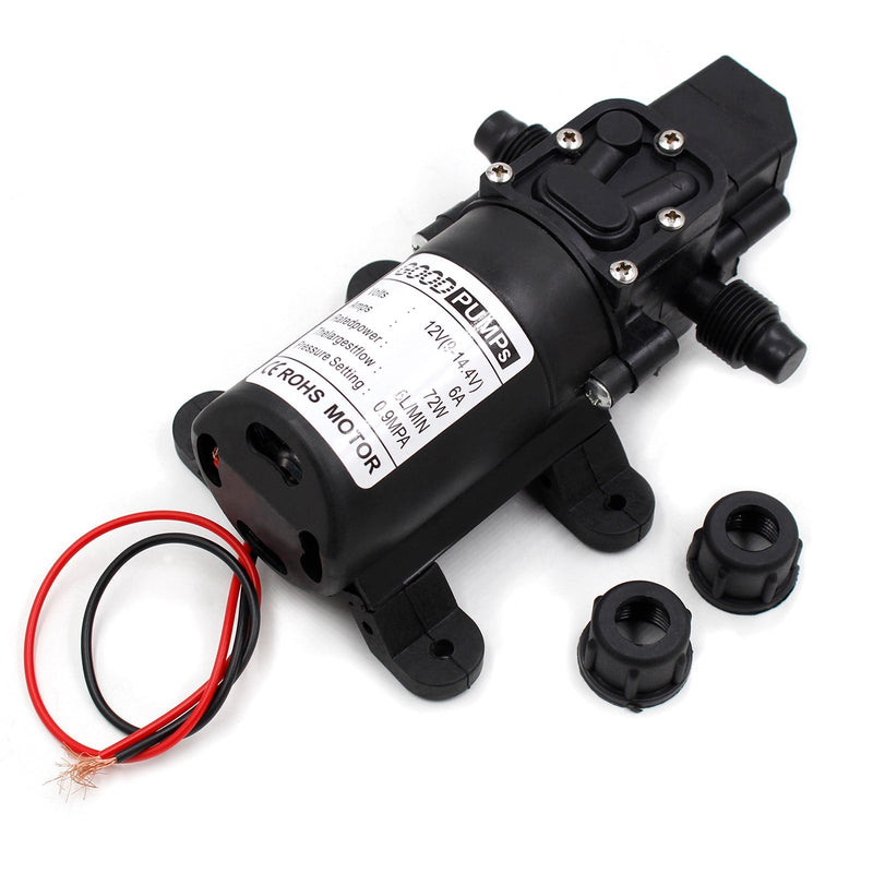 130psi DC12V 72W Bomba de cebado de agua de diafragma de alta presión Interruptor de coche