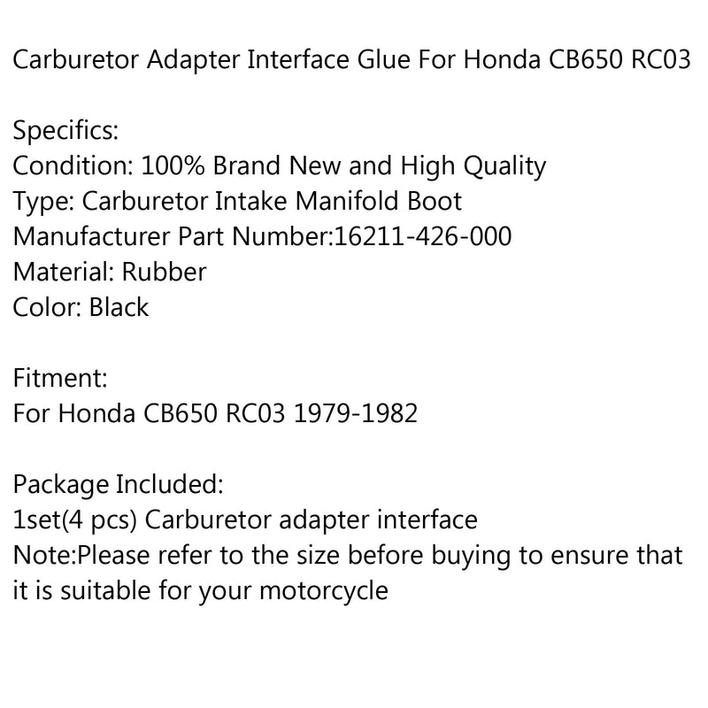 4 peças Suporte do coletor de admissão do carburador para Honda CB650 RC03 1979-1982 Genérico