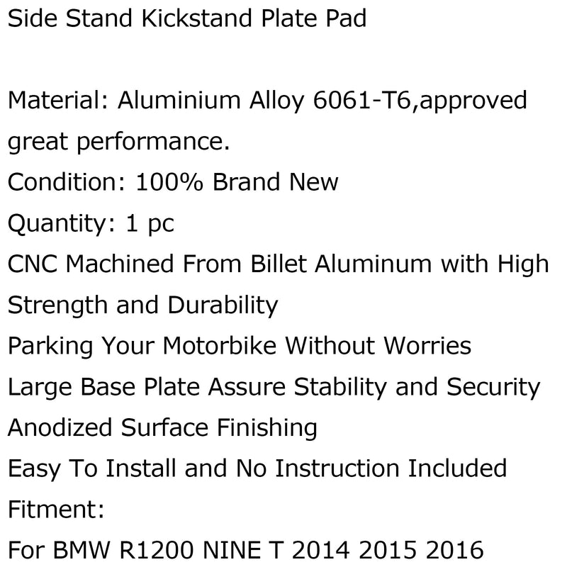 Placa de extensión de soporte lateral para BMW R1200 NINE T 2014 2015 2016 genérico